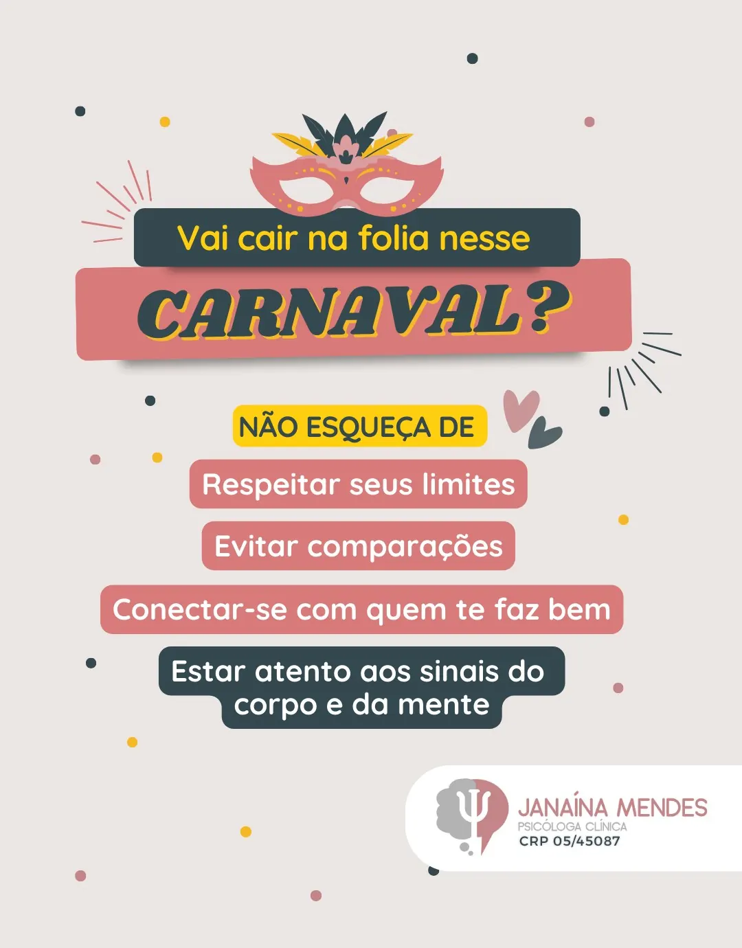 Carnaval: aproveite sem esquecer de cuidar de si