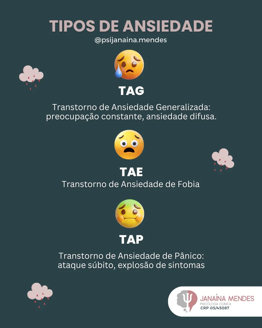 Tipos de ansiedade: TAG, pânico, fobias, TOC e mais
